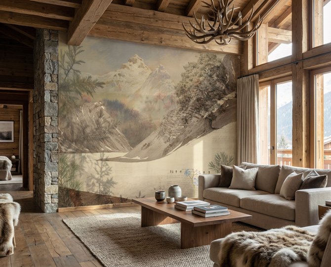 La montagna non è solo paesaggio. È teatro.
Gran Tour porta sulle pareti l'estetica del viaggio romantico di Victor Hugo. Un mix di appunti calligrafici, incisioni a matita e dettagli botanici che trasformano lo spazio in una pagina di storia. Per chi cerca il "Sublime" anche in salotto.
🏔️ "Qui tutto è grande, tutto è sublime." — Victor Hugo. Carta da parati vintage Gran Tour: illustrazione stile incisione ottocentesca delle Alpi, sovrapposta a calligrafia antica color seppia. Dettagli di pini verdi e fiori rosa in primo piano creano profondità. Ispirata ai viaggi di Victor Hugo.