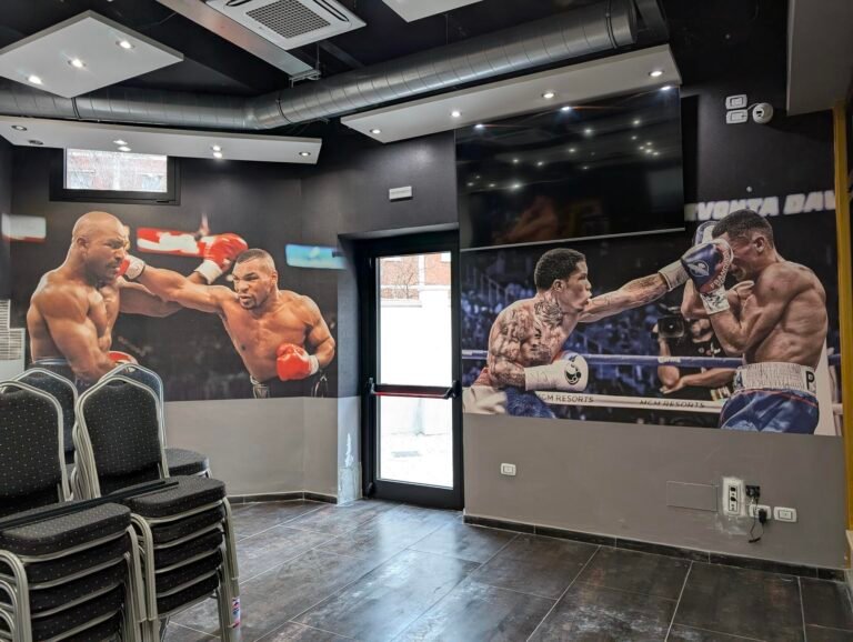 realizzazione carta da parati boxe